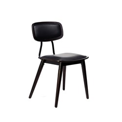 Felix Chair Chocolate & Black Vinyl Seat 490mm
