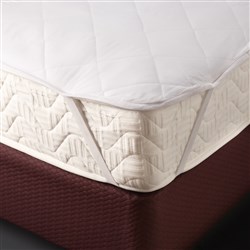 Polyester Mattress Protector With Strap White Double