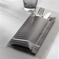 Isi Paper Cutlery Pouch Grey/ Grey200x100mm