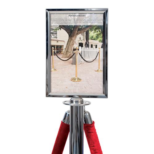 Classic Barrier Stanchion Post Poster Frame Chrome A4