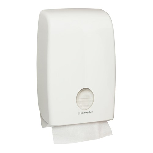 3697274_Aquarius Plastic Multifold Hand Towel Dispenser White 294x120x451mm