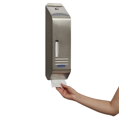 Interleaf Stainless Steel Toilet Tissue Dispenser Silver 120x117x467mm