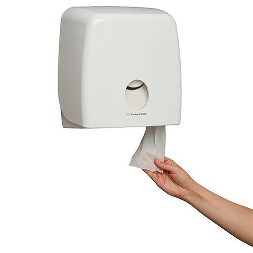 3697406_Aquarius Plastic Jumbo Toilet Roll Dispenser White 278x144x285mm