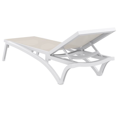 Pacific Sunlounger White/Taupe