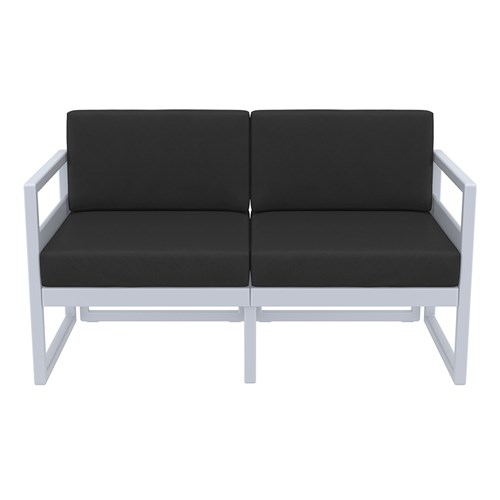 4242266 - Mykonos Lounge Sofa Silver Grey with Black Cushions 750mm
