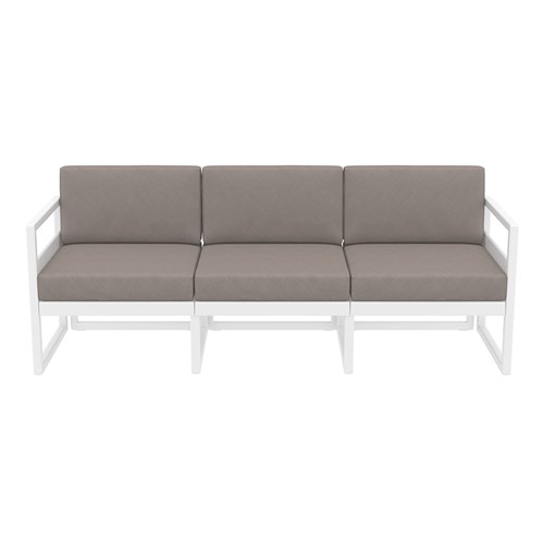 4242267 - Mykonos Lounge Sofa White with Brown Cushions 750mm
