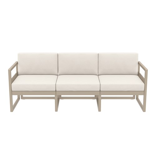 Mykonos Lounge Sofa Taupe with Beige Cushions 750mm
