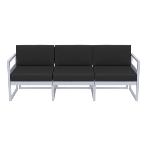 4242270 - Mykonos Lounge Sofa Silver Grey with Black Cushions 750mm