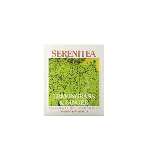SERENITEA LEMONGRASS & GINGER ENVEL PYRAMID TEA BAG