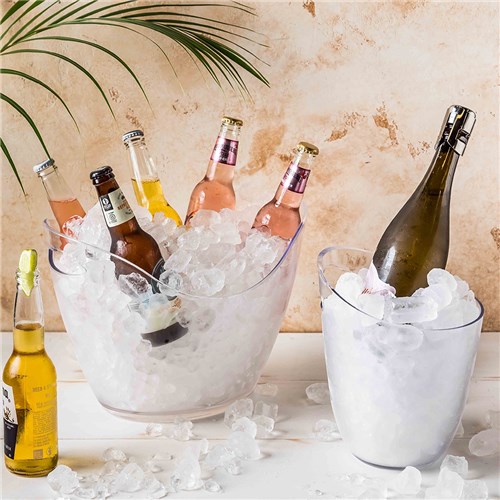 Ice Bucket Two Handle Clear 8L