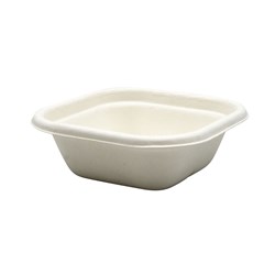 Sugarcane Takeaway Container White 280ml 130x130x42mm