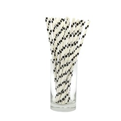 3456060 - Paper Straw White & Black Spots Regular