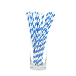 3456066 - Paper Straw Blue & White Stripes Regular