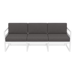 4242269 - Mykonos Lounge Sofa White with Dark Grey Cushions 750mm