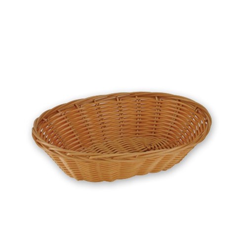 Plastic Bread Basket Oval Natural 180mm
