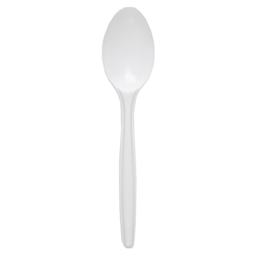 Plastic Dessert Spoon White