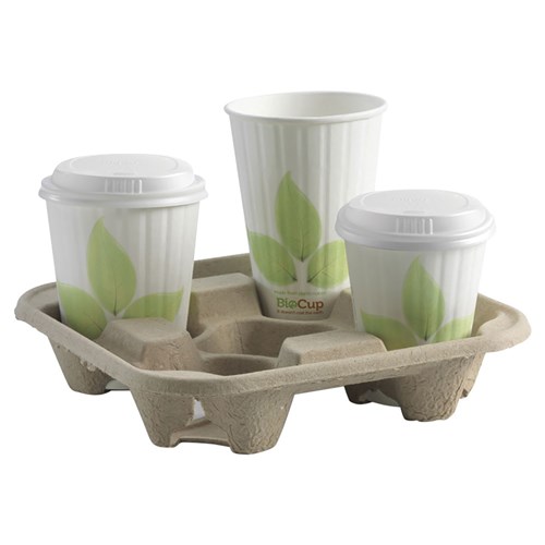 Biocup 4 Drink Tray Carrier Natural 221mm