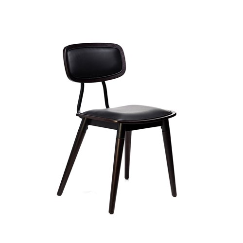 Felix Chair Chocolate & Black Vinyl Seat 490mm