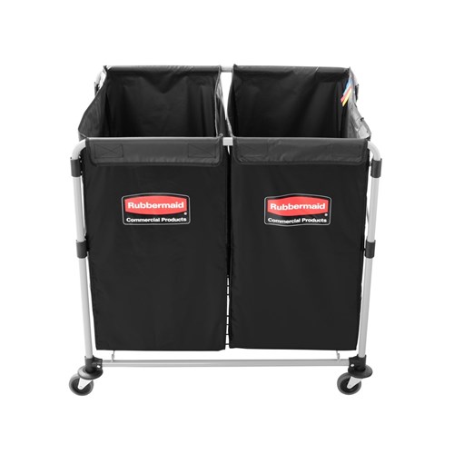X-Cart Collapsible 2X150lt S/S W/- 2 Detachable Blk Bags